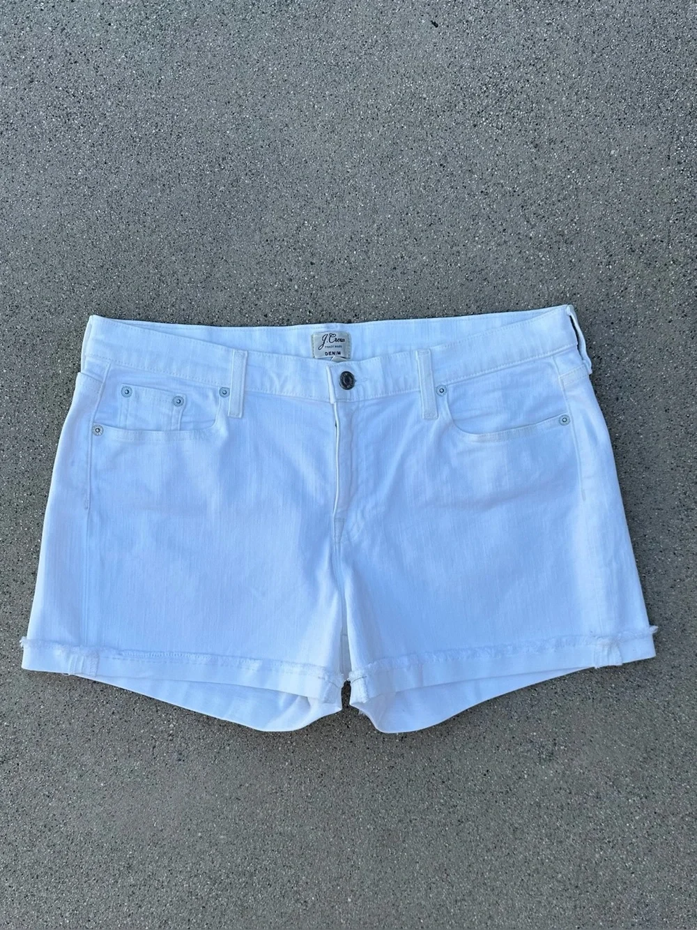 J. Crew Trademark Denim mid-rise shorts with raw hem cuffs - Size 31